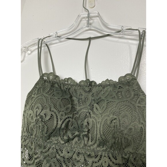 Tranquil & True Lace Bralette Bra Size S Women's Green Double Strap Padded - Picture 14 of 15